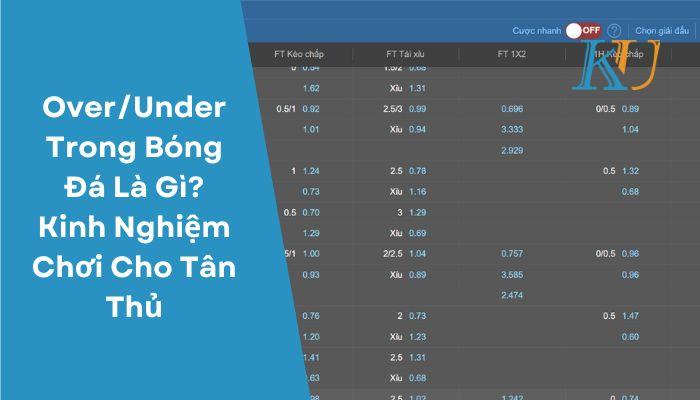 Under/ Over Là Gì Trong Bóng Đá? Kinh Nghiệm Chơi Cho Tân Thủ