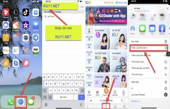 Tải bằng link trang chủ trên hệ điều hành iOS