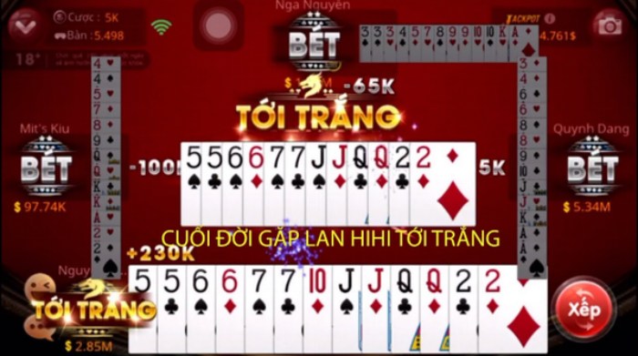 Luật tới trắng trong Tiến lên miền Nam