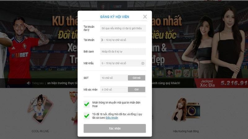 ĐĂNG KÝ HỘI VIÊN KU BET